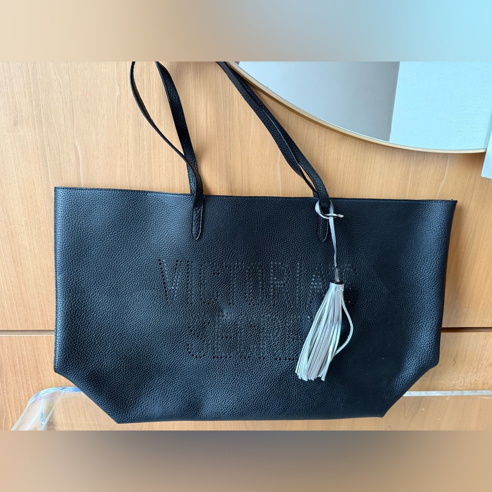 NWOT Victoria's Secret Black Tote with Tassel